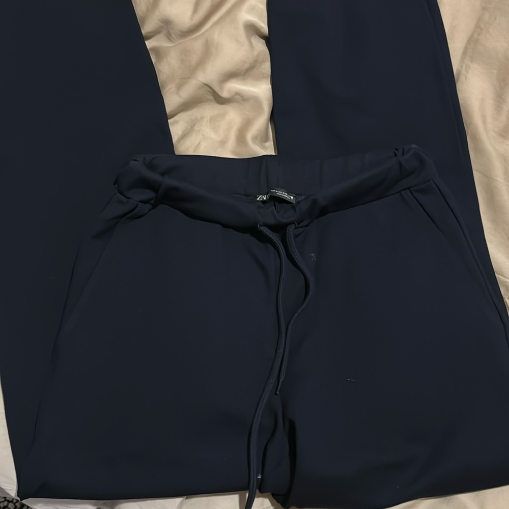 zara black sweatpant trousers
